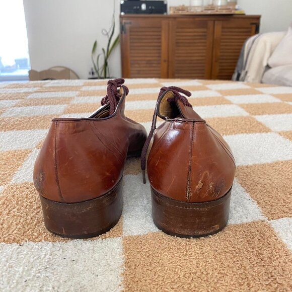 RICHARDS HANDCRAFTED LACE UO OXFORDS DRESS SHOE BROWN MADE IN ITALY TAN SIZE 7 M main image 5